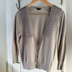 Club Monaco Cardigan with Ruffled Trim